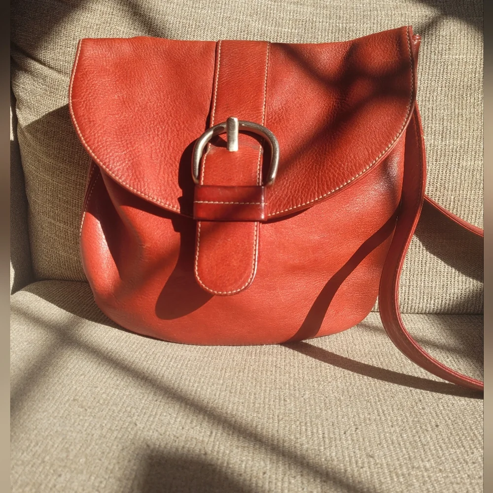 Christopher Kon Red Leather Shoulder Crossbody Bag - Picture 1 of 5